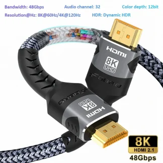 High-Performance 8K HDMI 2.1 Cable - 4K@120Hz, 8K@60Hz, 48Gbps - Ideal for RTX 3080, EARC, HDR - Compatible with PC, Laptop, TV Box, PS5 Product Image #26443 With The Dimensions of  Width x  Height Pixels. The Product Is Located In The Category Names Computer & Office → Laptops