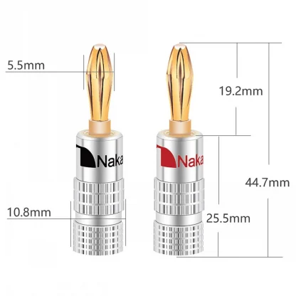 Nakamichi 24K Gold-plated Banana Plugs - 8pcs, 4MM Connector with Screw Lock for HiFi Audio Speaker Jacks Product Image #12711 With The Dimensions of 1000 Width x 1000 Height Pixels. The Product Is Located In The Category Names Consumer Electronics → Accessories & Parts → Electrical Sockets & Plugs Adaptors → Electrical Plug