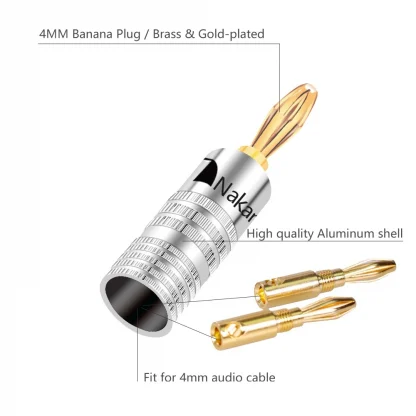 Nakamichi 24K Gold-plated Banana Plugs - 8pcs, 4MM Connector with Screw Lock for HiFi Audio Speaker Jacks Product Image #12712 With The Dimensions of 1000 Width x 1000 Height Pixels. The Product Is Located In The Category Names Consumer Electronics → Accessories & Parts → Electrical Sockets & Plugs Adaptors → Electrical Plug