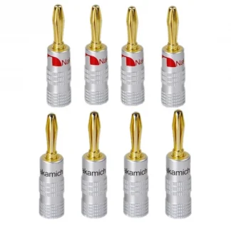 Nakamichi 24K Gold-plated Banana Plugs - 8pcs, 4MM Connector with Screw Lock for HiFi Audio Speaker Jacks Product Image #12709 With The Dimensions of  Width x  Height Pixels. The Product Is Located In The Category Names Consumer Electronics → Accessories & Parts → Electrical Sockets & Plugs Adaptors → Electrical Plug