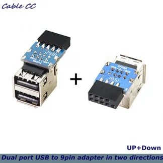 Vertical 9-pin/10-pin Motherboard Female Connector to Dual USB 2.0 Female Adapter with Built-in Dongle - U-ton USB Bluetooth Set Product Image #511 With The Dimensions of  Width x  Height Pixels. The Product Is Located In The Category Names Computer & Office → Computer Cables & Connectors