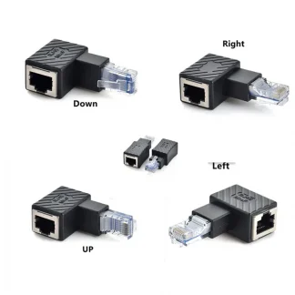 Right Angle RJ45 Male to Female Cat5/6 Ethernet LAN Extension Adapter - 90/180/270 Degree Product Image #5504 With The Dimensions of  Width x  Height Pixels. The Product Is Located In The Category Names Computer & Office → Computer Cables & Connectors
