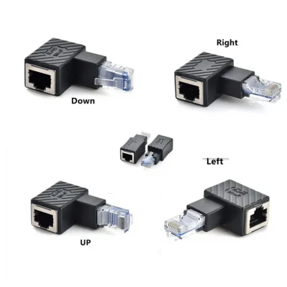Right Angle RJ45 Male to Female Cat5/6 Ethernet LAN Extension Adapter - 90/180/270 Degree Product Image #5504 With The Dimensions of 800 Width x 800 Height Pixels. The Product Is Located In The Category Names Computer & Office → Computer Cables & Connectors
