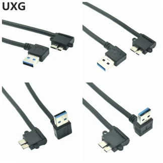 USB 3.0 90-Degree Right Angle Data Charging Cable for HDD Case with A Male to Micro B Male Adapter Product Image #150 With The Dimensions of  Width x  Height Pixels. The Product Is Located In The Category Names Computer & Office → Computer Cables & Connectors
