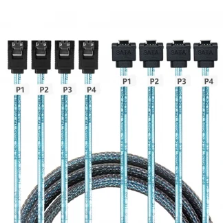 90° SATA 3.0 Mini SAS Cable - 6Gbps, 4 SATA to 4 SATA Male to Male, 7 Pin SSD Hard Disk Drive Data Cable Product Image #25087 With The Dimensions of  Width x  Height Pixels. The Product Is Located In The Category Names Computer & Office → Computer Cables & Connectors