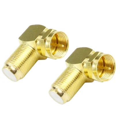 A9LC 90 Degree Coaxial Connector 2-Pack - F Type Right Angle Male to Female RF Coax Adapter for Satellite Receiver Product Image #14353 With The Dimensions of 800 Width x 800 Height Pixels. The Product Is Located In The Category Names Computer & Office → Computer Cables & Connectors