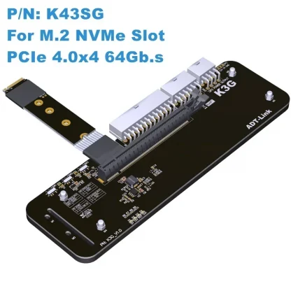 ADT R43SG M.2 NVMe to PCIe 3.0/4.0 X16 GPU Extension Cable Adapter for NUC/ITX/STX/Notebook PC Product Image #19288 With The Dimensions of 800 Width x 800 Height Pixels. The Product Is Located In The Category Names Computer & Office → Computer Cables & Connectors