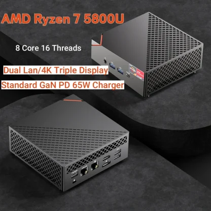 Powerful AMD Ryzen 7 5800U Micro Gaming Mini PC with DDR4, M.2 NVME, Win 11, Dual 2.5G, 4K Triple Display, HD DP, WiFi6, and BT5.2 – Elevate Your Gamer Desktop Experience. Product Image #17508 With The Dimensions of 1000 Width x 1000 Height Pixels. The Product Is Located In The Category Names Computer & Office → Mini PC