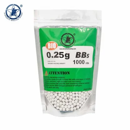 AOLS BIO AEG BBs Bullets 1000pcs 0.2/0.25/0.28/0.32g High Quality Biodegradable Product Image #30066 With The Dimensions of 800 Width x 800 Height Pixels. The Product Is Located In The Category Names Sports & Entertainment → Shooting → Paintballs