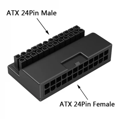 ATX 24Pin Male to Female Extension Adapter - 90 Degree Angle Converter Power Supply Cable Connector Steering Head for Motherboard Product Image #26259 With The Dimensions of 1000 Width x 1000 Height Pixels. The Product Is Located In The Category Names Computer & Office → Computer Cables & Connectors