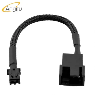 Angitu 2pin to 4Pin GPU/Motherboard Fan Adapter Cable - Compatible with 3pin and 4pin, Black Sleeved Product Image #13507 With The Dimensions of  Width x  Height Pixels. The Product Is Located In The Category Names Computer & Office → Computer Cables & Connectors