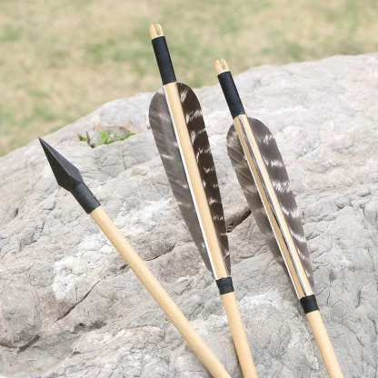 Wood Grained Hunting Arrows with Turkey Feather for Longbows and Recurves - 31.5inch OD 8mm Product Image #28491 With The Dimensions of 1000 Width x 1000 Height Pixels. The Product Is Located In The Category Names Sports & Entertainment → Shooting → Paintballs