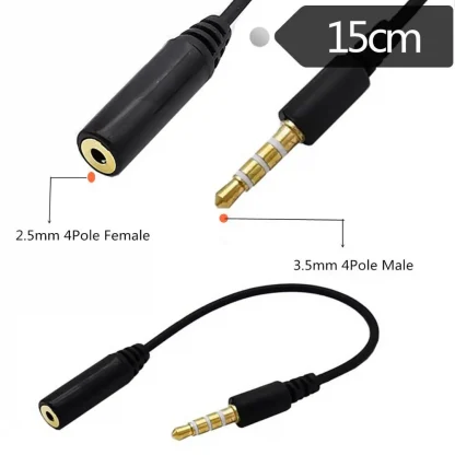 2.5mm Female to 3.5mm Male Audio Adapter Cable - 4 Pole Headset Plug for iPhone, Speaker, Headphone Product Image #3172 With The Dimensions of 1000 Width x 1000 Height Pixels. The Product Is Located In The Category Names Computer & Office → Computer Cables & Connectors
