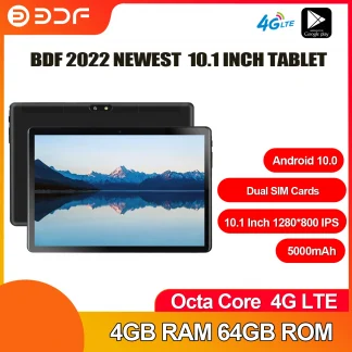 BDF 10.1 Inch Android 10.0 Tablet - Octa Core, 4G LTE Phone Call, Google Play, 4GB RAM, 64GB Storage, GPS, WiFi, Bluetooth, Mi Pad Tablet Product Image #4591 With The Dimensions of  Width x  Height Pixels. The Product Is Located In The Category Names Computer & Office → Tablets