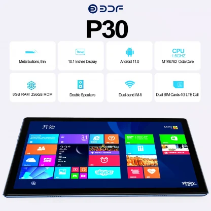 BDF P30 Pro 10.1 Inch Tablet - 8GB RAM, 256GB ROM, Android 11.0 Octa Core, 4G Network, Dual SIM Cards Pad Tablet 2023 Product Image #13062 With The Dimensions of 2500 Width x 2500 Height Pixels. The Product Is Located In The Category Names Computer & Office → Tablets