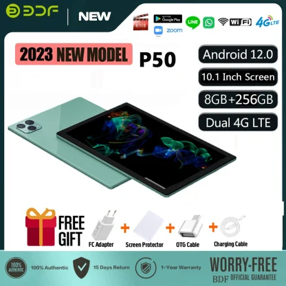 BDF P50 Plus 10.1-Inch Octa-Core Tablet with 8GB RAM, 256GB ROM, 4G Network, Bluetooth 5.0, Android 12.0 Product Image #8195 With The Dimensions of 1000 Width x 1000 Height Pixels. The Product Is Located In The Category Names Computer & Office → Tablets