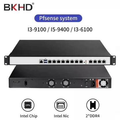 BKHD Network Server Barebone Mini PC - I3-9100/I5-9400/I7-9700, Firewall, Pfsense, Mikrotik ROS, Openwrt, ESXI, Vmware, 1U Product Image #15094 With The Dimensions of 800 Width x 800 Height Pixels. The Product Is Located In The Category Names Computer & Office → Mini PC