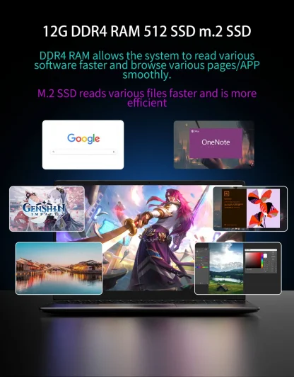 15.6-inch Intel Celeron N5095 Gaming Laptop with Fingerprint Unlock, DDR4 16GB RAM, 512GB SSD + 1TB SSD, Windows 11 Product Image #14023 With The Dimensions of 1000 Width x 1278 Height Pixels. The Product Is Located In The Category Names Computer & Office → Laptops
