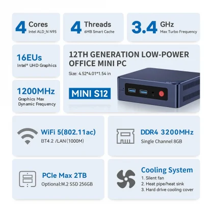 Beelink Mini S12 Pro N5095 8GB 256GB Desktop Gaming PC VS U59 Pro Product Image #25238 With The Dimensions of 1000 Width x 1000 Height Pixels. The Product Is Located In The Category Names Computer & Office → Mini PC