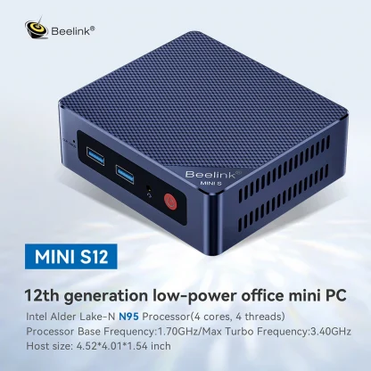 Beelink Mini S12 Pro N95/N100 Mini PC Windows 11 DDR4 8GB 256GB 16GB 500GB WIFI6 B5.2 - Ultimate Mini PC Gamer, VS U59 Pro Product Image #3122 With The Dimensions of 1000 Width x 1000 Height Pixels. The Product Is Located In The Category Names Computer & Office → Mini PC