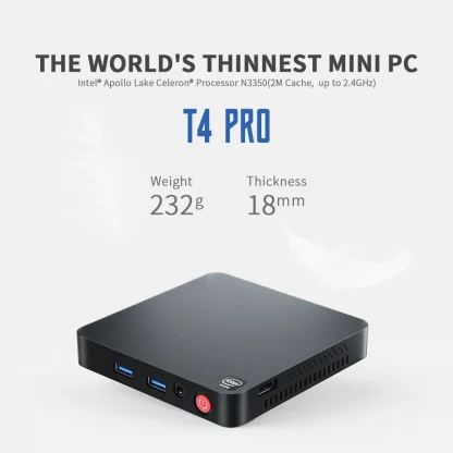 Beelink T4 Pro Mini PC - Intel Apollo Lake N3350, 4GB RAM, 64GB ROM, USB 3.0, 2 HDMI, AC WiFi Product Image #13163 With The Dimensions of 1000 Width x 1000 Height Pixels. The Product Is Located In The Category Names Computer & Office → Mini PC