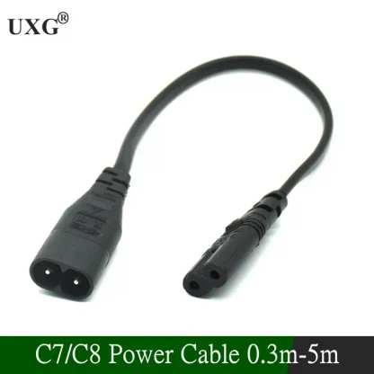 European C7 to C8 Power Adapter Converter Cable - 8-Inch Figure Extension Cord in Various Lengths Product Image #7556 With The Dimensions of 800 Width x 800 Height Pixels. The Product Is Located In The Category Names Computer & Office → Computer Cables & Connectors