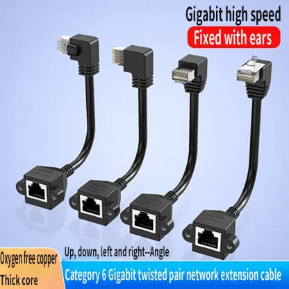 CAT6 Shielded Ethernet Extension Cable: 6 RJ45 Plugs to Jack, Gold-Plated Connectors for Router, Modem, TV, PC. Product Image #12061 With The Dimensions of 800 Width x 800 Height Pixels. The Product Is Located In The Category Names Computer & Office → Computer Cables & Connectors