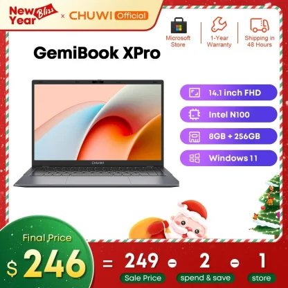 CHUWI GemiBook XPro 14.1" UHD Laptop - Intel N100, 8GB RAM, 256GB SSD, Windows 11 Product Image #9937 With The Dimensions of 1000 Width x 1000 Height Pixels. The Product Is Located In The Category Names Computer & Office → Laptops