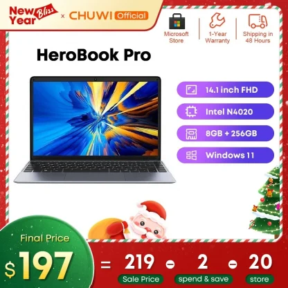 CHUWI HeroBook Pro 14.1" FHD Laptop - Intel Celeron N4020, UHD Graphics 600 GPU, 8GB RAM, 256GB SSD, Windows 10 Product Image #9881 With The Dimensions of 1000 Width x 1000 Height Pixels. The Product Is Located In The Category Names Computer & Office → Laptops