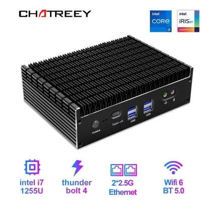 Chatreey KC10-F IT12-F Mini PC - Fanless Design, Intel Core i5/i7, Dual LAN, Windows 11, Gaming & Industrial Computer Product Image #22598 With The Dimensions of 1000 Width x 1000 Height Pixels. The Product Is Located In The Category Names Computer & Office → Mini PC