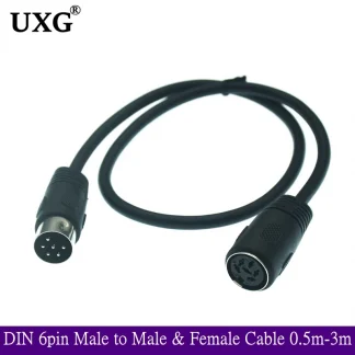 DIN 6-pin Male to Male & Female Audio Data Signal Extension Cable - 0.5m, 1m, 1.5m, 3m Product Image #14949 With The Dimensions of  Width x  Height Pixels. The Product Is Located In The Category Names Computer & Office → Computer Cables & Connectors
