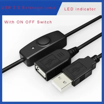 USB 2.0 Extender Cord with ON/OFF Switch and LED Indicator for Data Sync - Raspberry Pi and PC USB Extension Cable Product Image #6151 With The Dimensions of 800 Width x 800 Height Pixels. The Product Is Located In The Category Names Computer & Office → Computer Cables & Connectors