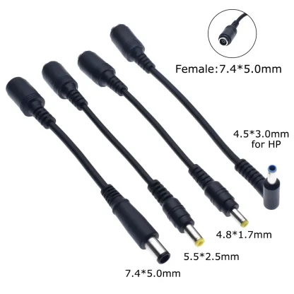 DC Power Adapter Cable - 7.4x5.0mm Female to 7.4x5.0mm, 5.5x2.5mm, 4.8x1.7mm, 4.5x3.0mm Male Connector Product Image #14176 With The Dimensions of 1024 Width x 1024 Height Pixels. The Product Is Located In The Category Names Computer & Office → Computer Cables & Connectors