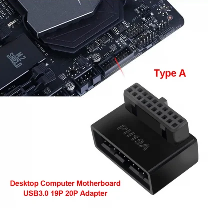 USB3.0 19P/20P Adapter with 90-Degree Steering Elbow for Desktop Computer Motherboards Product Image #22401 With The Dimensions of 1001 Width x 1001 Height Pixels. The Product Is Located In The Category Names Computer & Office → Computer Cables & Connectors