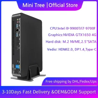 Gaming Mini PC with Intel Core i9-9900T, i7-9700F, i5-9400F, GTX1650 GDDR6 4GB, Win10, M.2 NVMe, HD DP, Type-C, and WiFi Product Image #9987 With The Dimensions of  Width x  Height Pixels. The Product Is Located In The Category Names Computer & Office → Mini PC