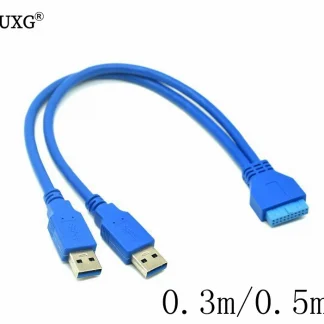 Dual USB 3.0 Type A Male to 20 Pin Motherboard Header Female Cable - USB Extension Adapter Cord Product Image #14014 With The Dimensions of  Width x  Height Pixels. The Product Is Located In The Category Names Computer & Office → Computer Cables & Connectors