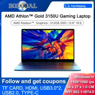 Eglobal 15.6 Inch Notebook - AMD 3150U, Ultrabook with 32GB RAM, MAX M.2 NVMe SSD, Gaming Laptops, Keyboard with Fingerprint Identification, BT4.0 Product Image #12414 With The Dimensions of  Width x  Height Pixels. The Product Is Located In The Category Names Computer & Office → Computer Cables & Connectors