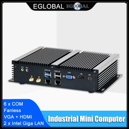 Elevate Your Operations with the Eglobal Industrial Fanless Mini PC - 6 COM, 2 LAN, Windows/Linux, Barebone System. Experience 7/24 Hours Working, 4 USB 2.0, 4 USB 3.0, and WIFI. Upgrade your industrial setup with this high-performance computing solution! Product Image #4916 With The Dimensions of 1000 Width x 1000 Height Pixels. The Product Is Located In The Category Names Computer & Office → Mini PC
