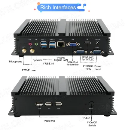 Eglobal Industrial Fanless Mini PC with I5 6300U, I7 10510U, Windows 7/8/10, VPN Router, VGA, HDMI, 4G, WiFi, BT Product Image #1960 With The Dimensions of 900 Width x 936 Height Pixels. The Product Is Located In The Category Names Computer & Office → Mini PC