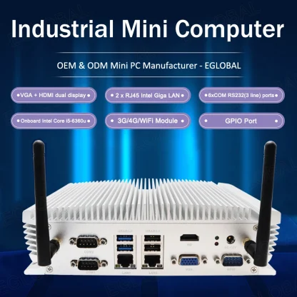 Eglobal Industrial Fanless Mini PC with Intel I5-6360u, I7 10510U, 2 LANs, 2 COM, 24/7 Working, Micro Computer, Linux, 4G SIM, WIFI, VGA, HDMI Product Image #3774 With The Dimensions of 1000 Width x 1000 Height Pixels. The Product Is Located In The Category Names Computer & Office → Mini PC