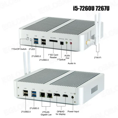 Eglobal Fanless Mini PC - Intel Core i5 8265U/10510U/10710U, 2 DDR4 Slots, M.2+Msata+2.5'' SATA, 4K HTPC Nettop with HDMI and DP Product Image #14546 With The Dimensions of 1000 Width x 1000 Height Pixels. The Product Is Located In The Category Names Computer & Office → Mini PC