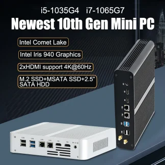 Eglobal Fanless Mini PC - Intel Core i5 8265U/10510U/10710U, 2 DDR4 Slots, M.2+Msata+2.5'' SATA, 4K HTPC Nettop with HDMI and DP Product Image #14543 With The Dimensions of  Width x  Height Pixels. The Product Is Located In The Category Names Computer & Office → Tablets