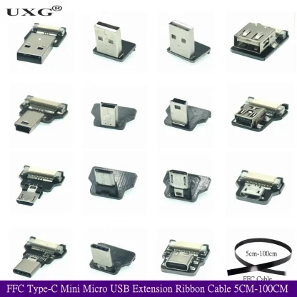 Flexible FFC Type-C Mini Micro USB Extension Ribbon Cable - 90 FPV Slim Flat for Charge, Brushless Handheld Gimbal, Monitor Product Image #8261 With The Dimensions of 1024 Width x 1024 Height Pixels. The Product Is Located In The Category Names Computer & Office → Computer Cables & Connectors