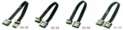 FPV Micro HD-Mini 90-Degree Adapter FPC Ribbon HDMI Cable - 20pin Plug Connector, Various Lengths Product Image #1785 With The Dimensions of 1000 Width x 250 Height Pixels. The Product Is Located In The Category Names Computer & Office → Computer Cables & Connectors
