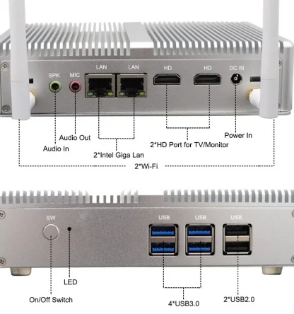 Silent Powerhouse: Fanless Intel NUC Mini PC, Celeron N3150, Pentium N3700, Dual HD, Dual LAN, Barebone Desktop. Ideal for Office, Micro HTPC, WiFi, Windows 10. Product Image #11122 With The Dimensions of 750 Width x 800 Height Pixels. The Product Is Located In The Category Names Computer & Office → Mini PC