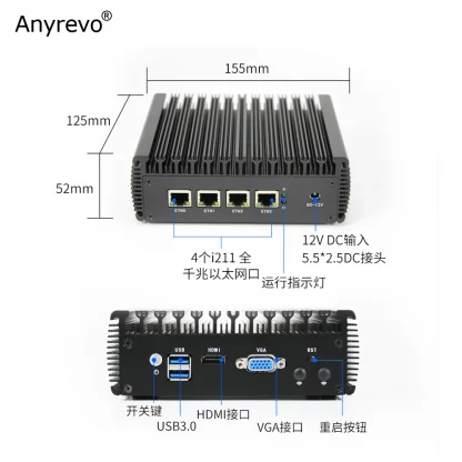 Fanless Soft Router Mini PC with Intel Celeron J3160/N3160 Quad Core, VGA, HDMI, 4 Intel Gigabit LAN – For PfSense Firewall with AES-NI Product Image #4336 With The Dimensions of 1000 Width x 1000 Height Pixels. The Product Is Located In The Category Names Computer & Office → Mini PC