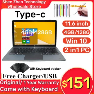11.6-Inch Windows 10 Tablet PC with 4GB RAM, 128GB Storage, Pin Docking Keyboard, HDMI, and 1920 x 1080 IPS Screen Product Image #7889 With The Dimensions of  Width x  Height Pixels. The Product Is Located In The Category Names Computer & Office → Device Cleaners