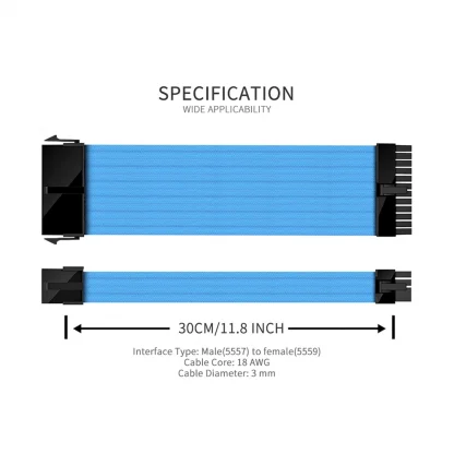 FormulaMod NCK1 Series Solid Color PSU Extension Cable Kit - 300mm ATX24Pin, PCI-E8Pin, CPU8Pin with Combs Product Image #9378 With The Dimensions of 1000 Width x 1000 Height Pixels. The Product Is Located In The Category Names Computer & Office → Computer Cables & Connectors