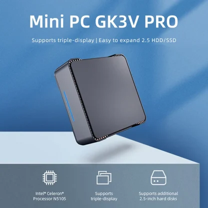 GK3V Pro Intel N100 Mini PC with Intel N5105/N5095, Windows 11, DDR4 8GB, 256GB SSD, WiFi, BT – Powerful Gamer Desktop Product Image #579 With The Dimensions of 1000 Width x 1000 Height Pixels. The Product Is Located In The Category Names Computer & Office → Mini PC