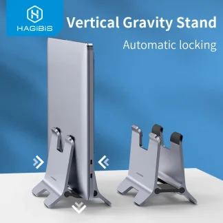 Vertical Aluminum Laptop Stand: Space-Saving Desktop Holder for MacBook/Surface/HP/Dell/Chrome Book Product Image #33325 With The Dimensions of  Width x  Height Pixels. The Product Is Located In The Category Names Automobiles & Motorcycles → Interior Accessories → Mounts & Holder → Laptop Stand
